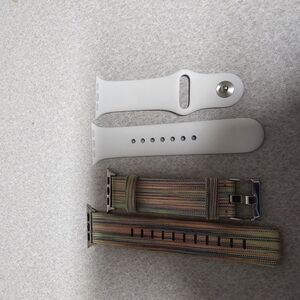 White and Multicolor Watch Bands